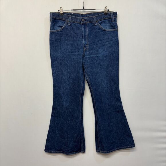 Vintage Levi's 70s Orange Tab 684 Big Bell Bottom Jeans 38x30 Denim C037 -17 - Picture 1 of 16